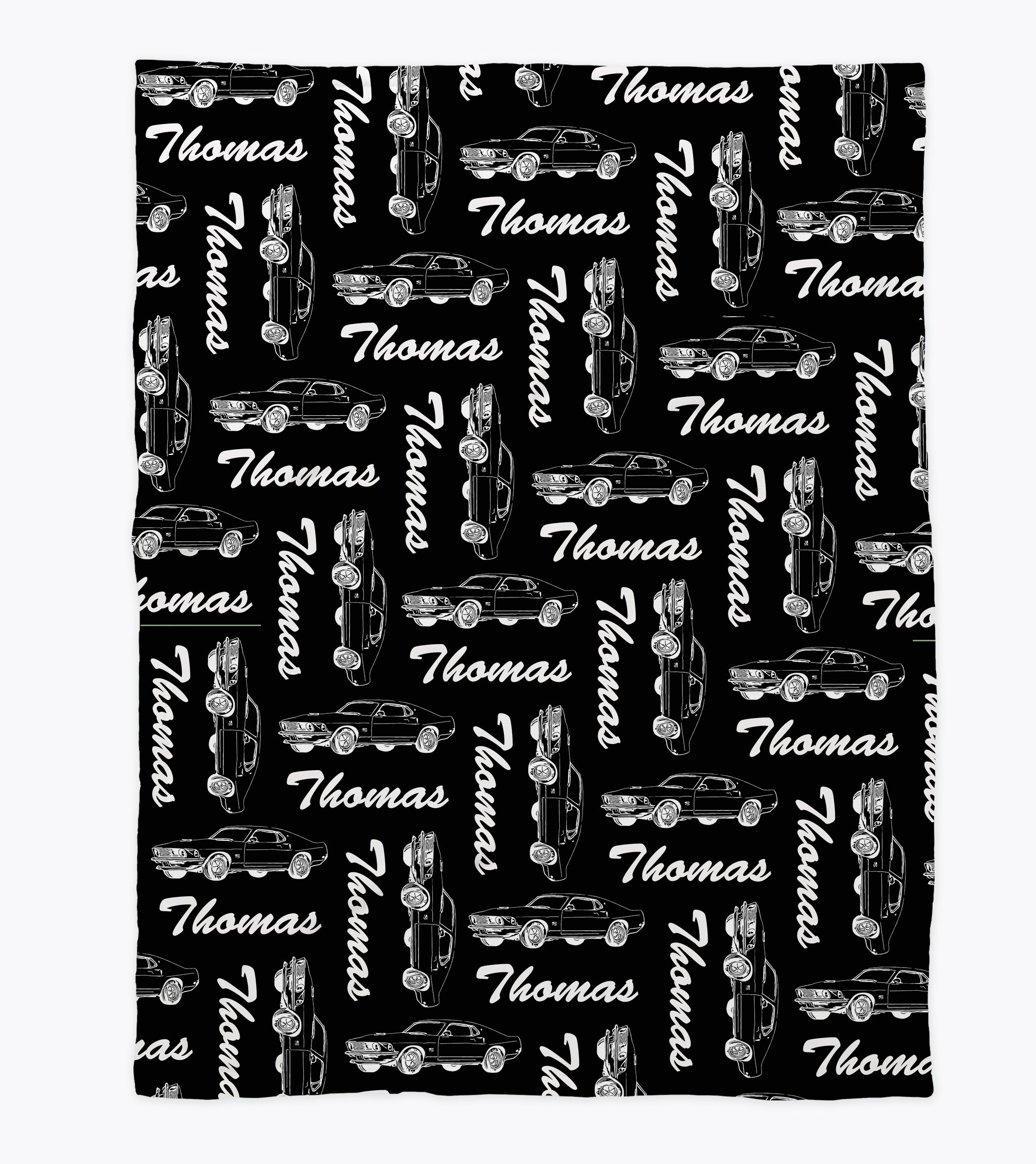 Personalized Classic Muscle Car Minky Blanket