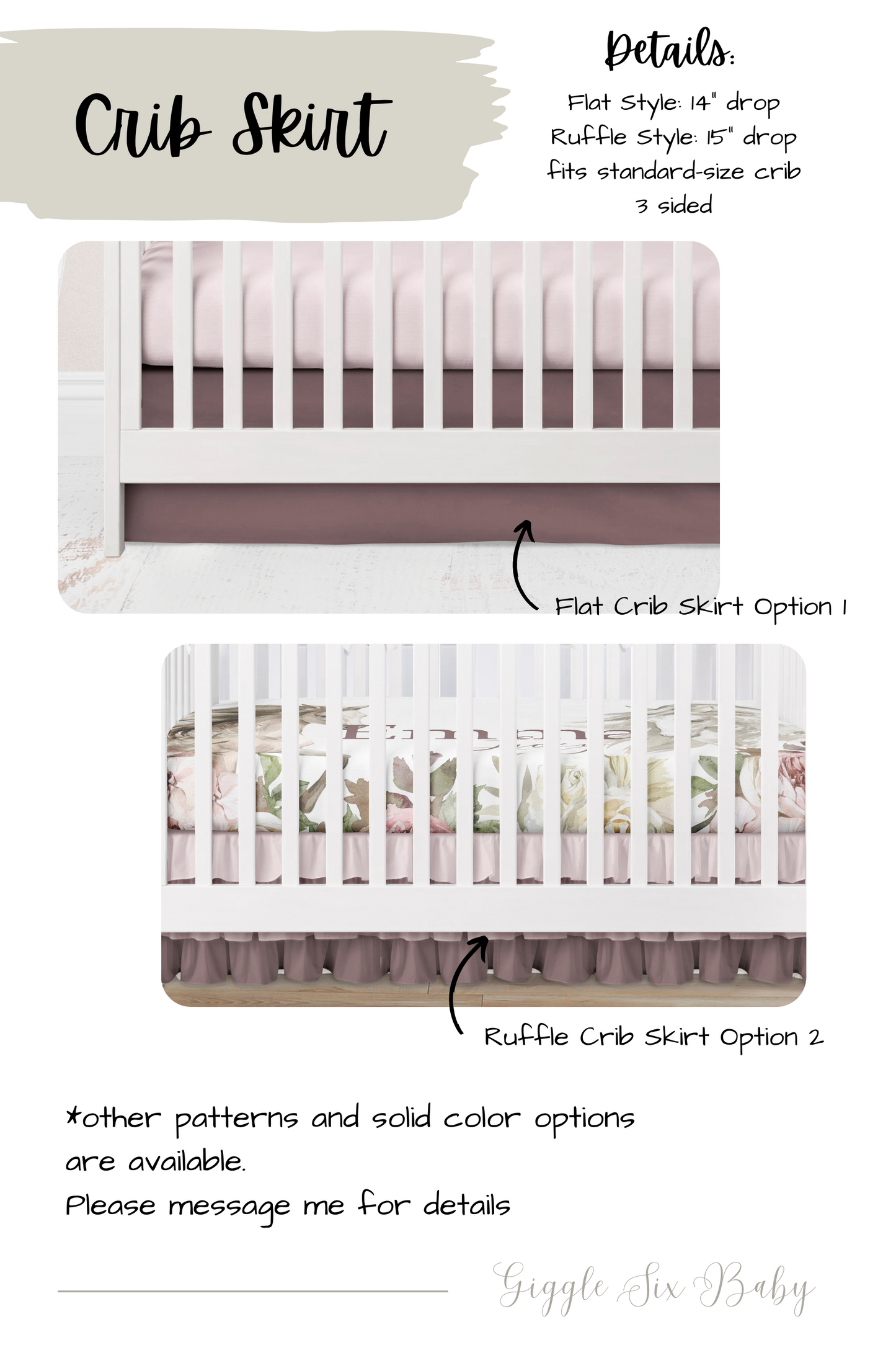 Personalized Horse Crib Bedding in Purple