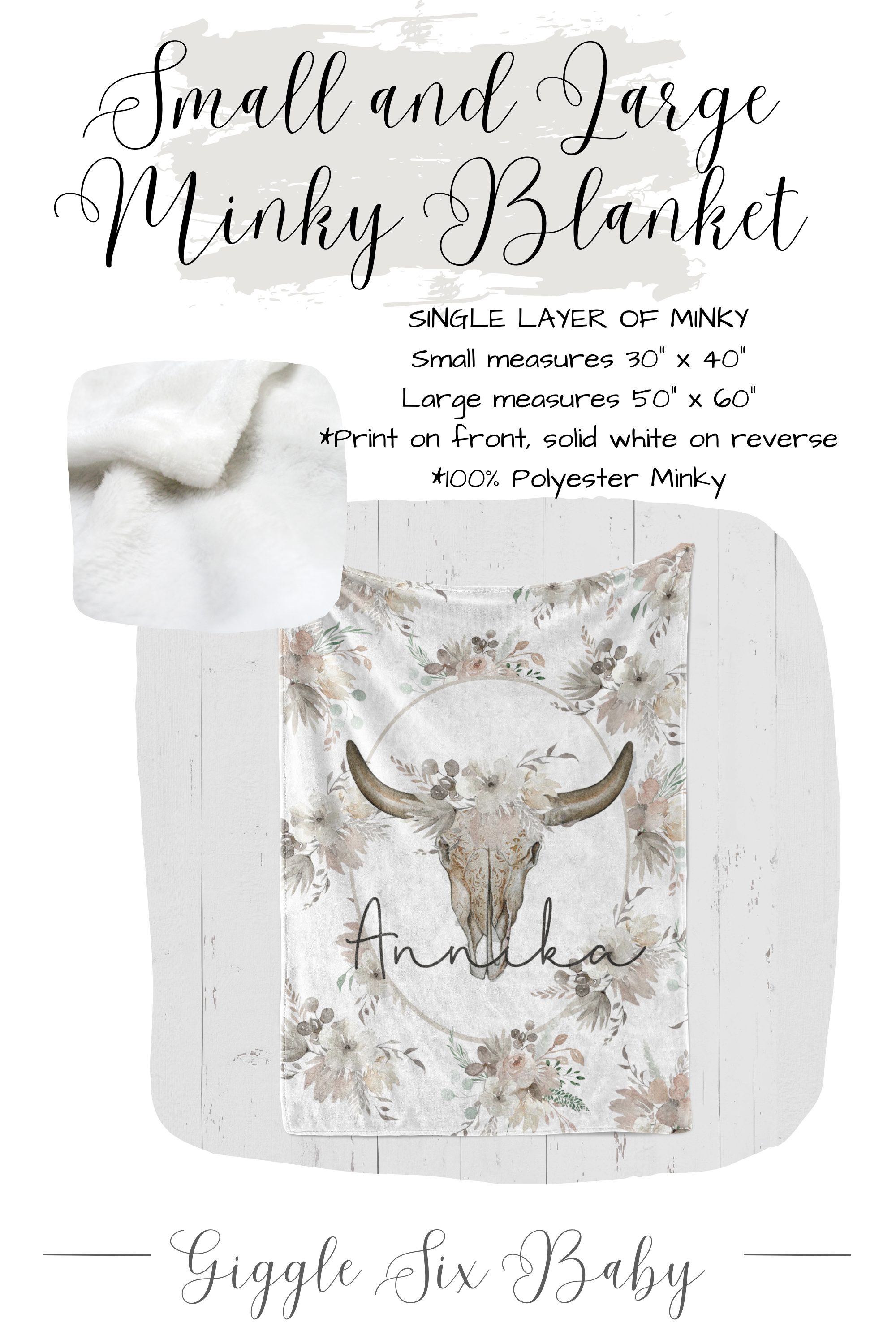Western Neutral Floral Bull Crib Bedding