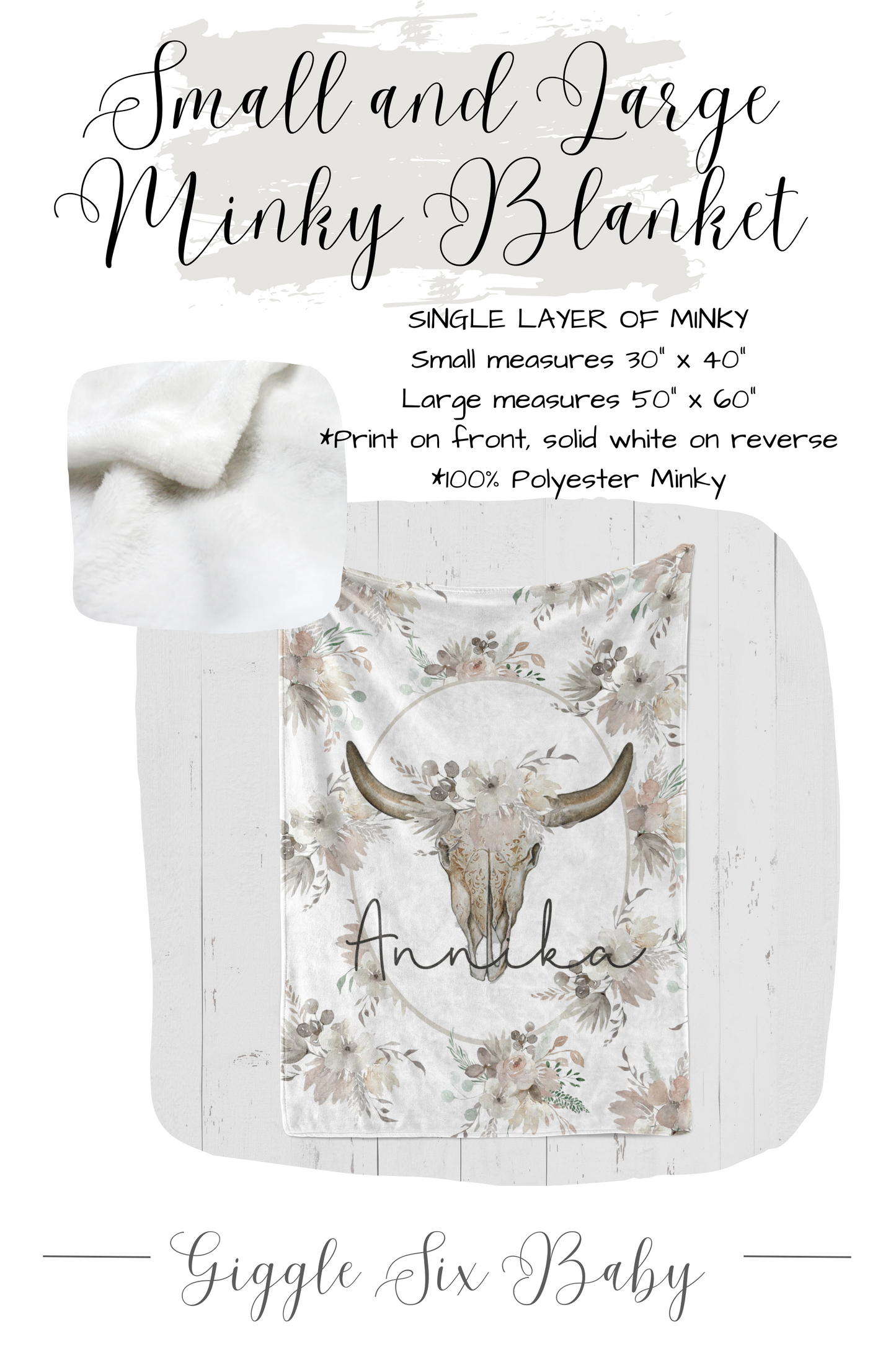 Western Neutral Floral Bull Crib Bedding