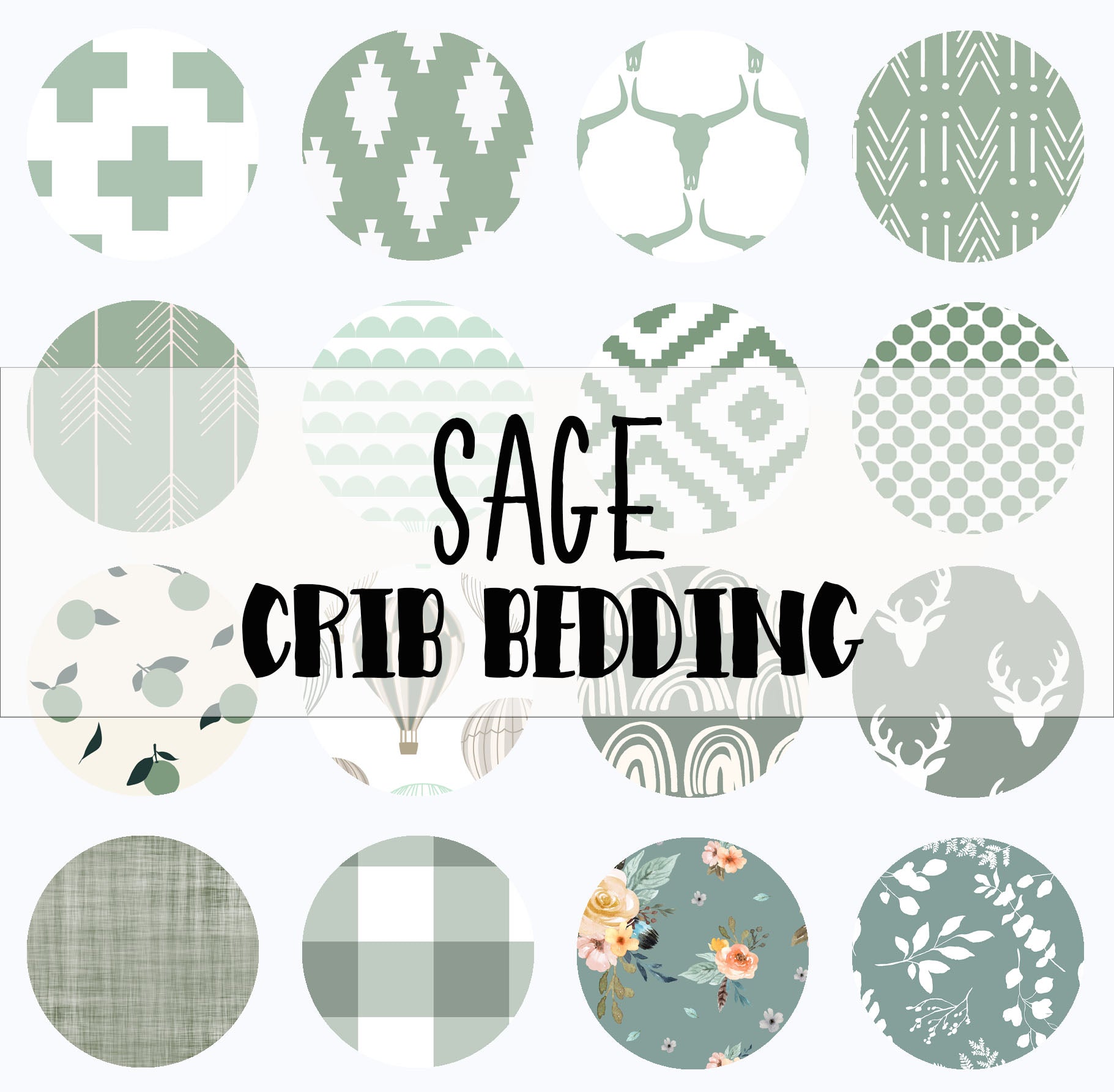 sage crib bedding design fabric options