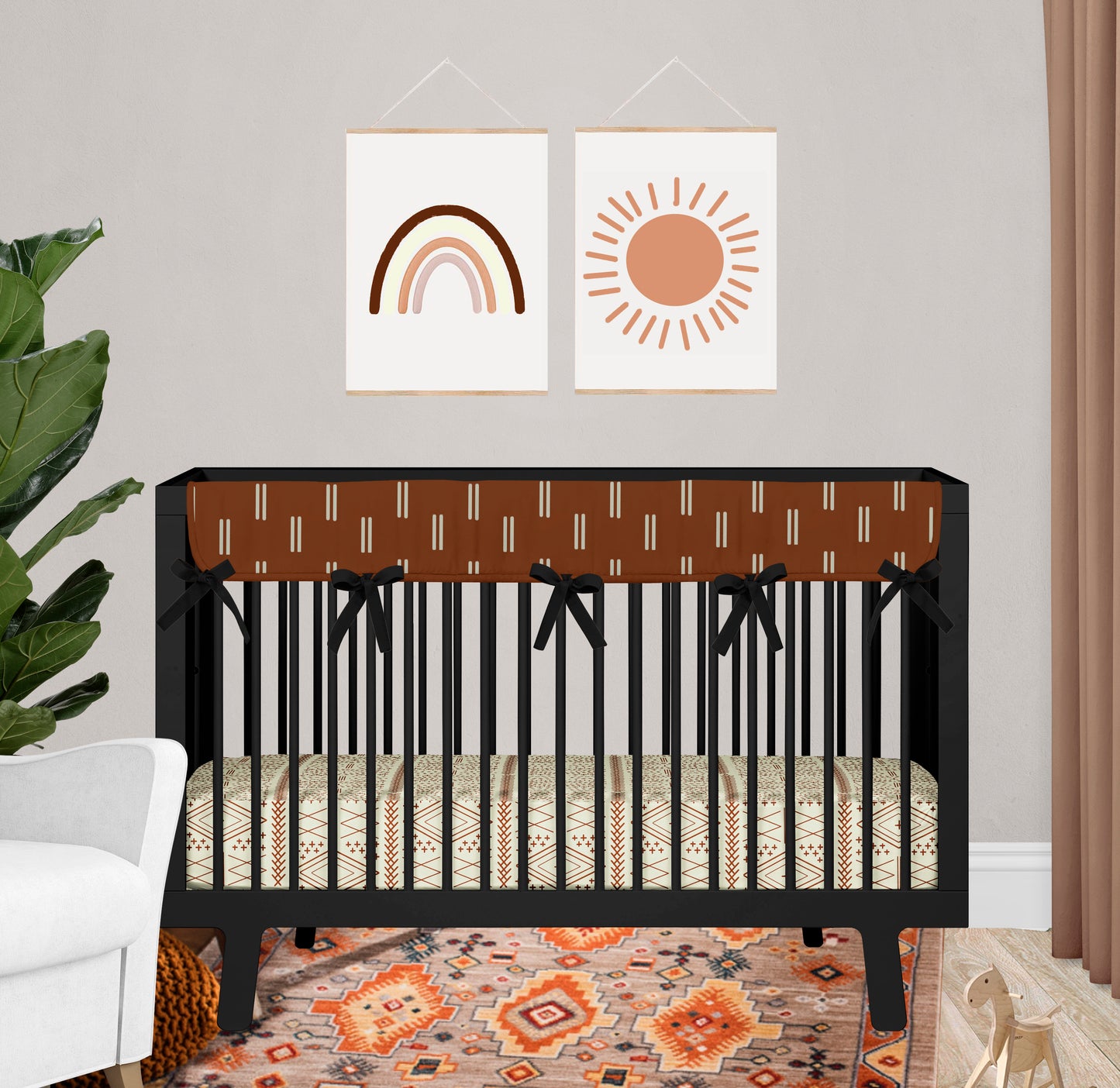 Rust Mudcloth Nursery Set