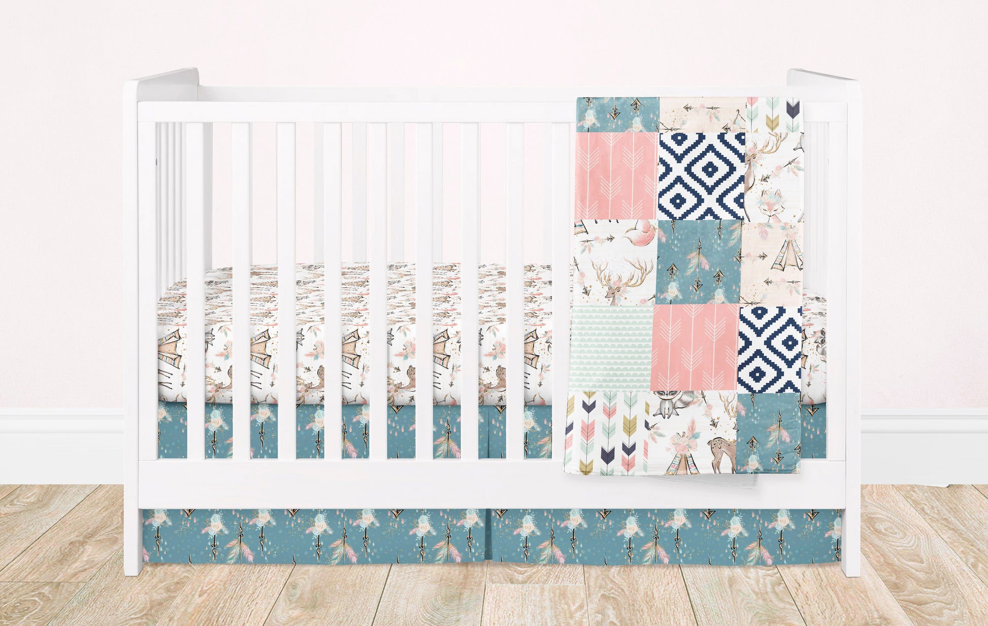 woodland girl crib bedding 3 piece set