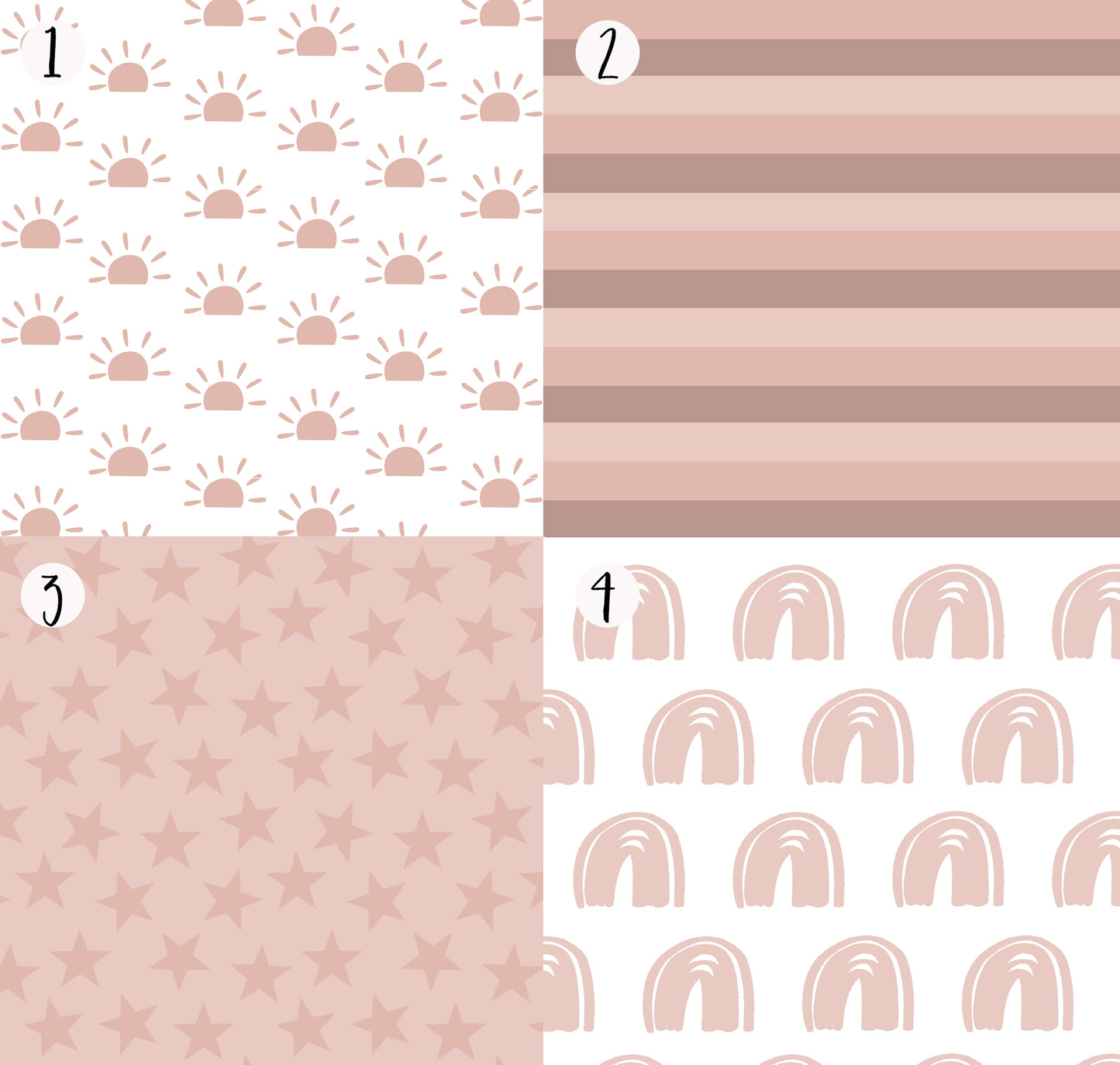 Dusty Pink Crib Bedding Fabric Options