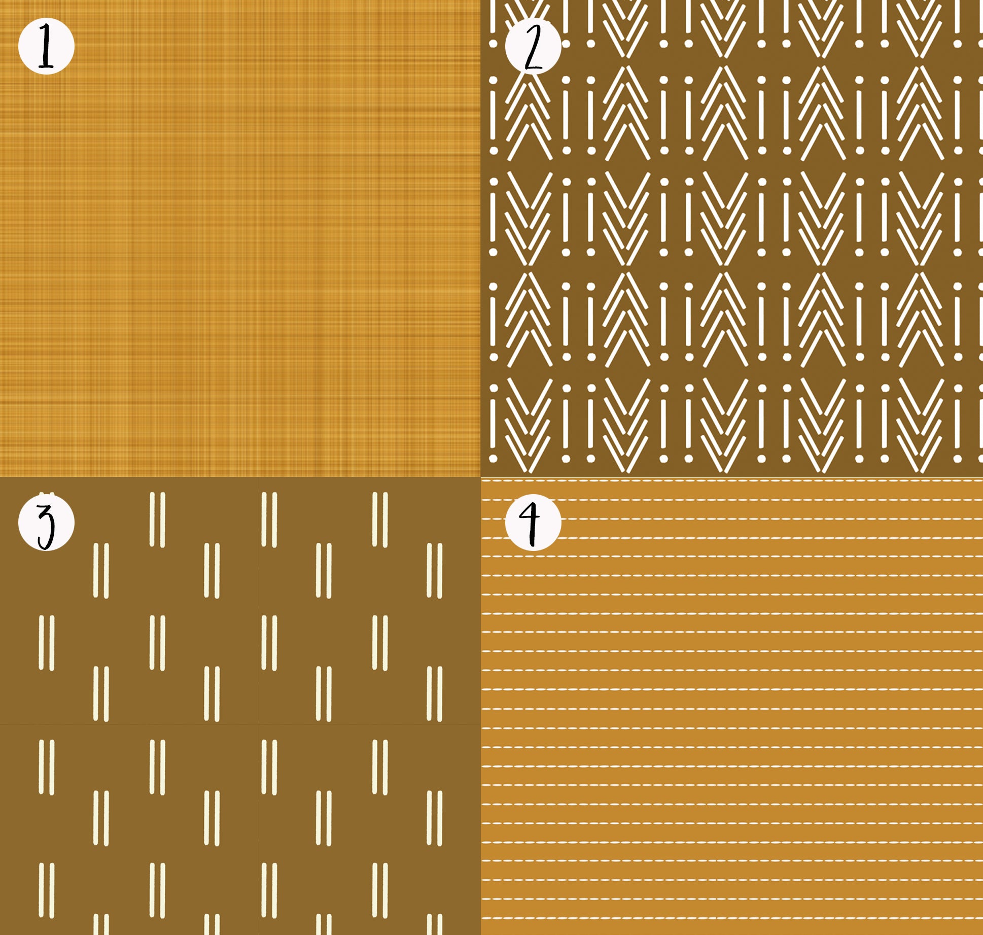 Mustard and Gold Fabric Options