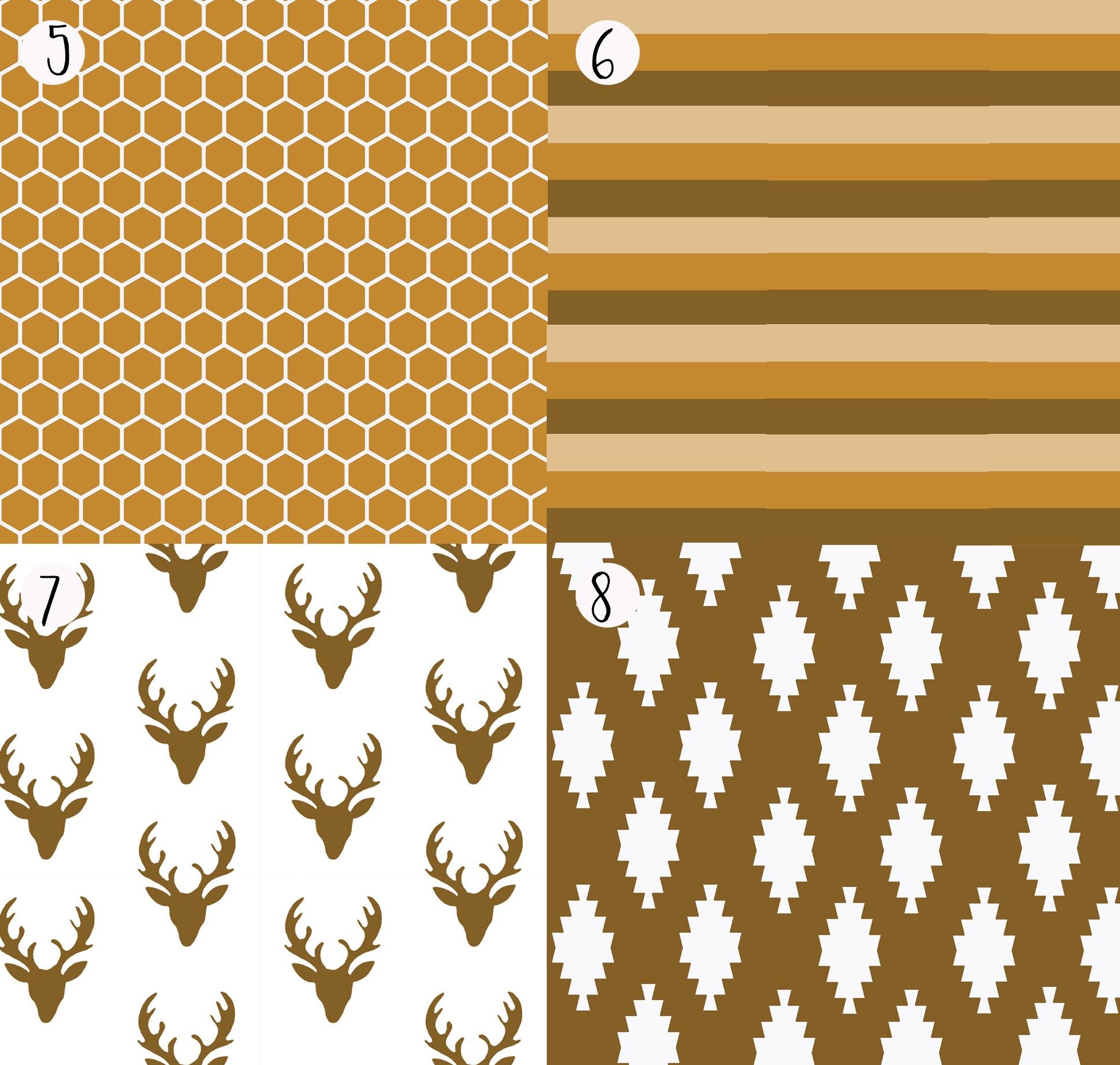 Mustard and Gold Fabric Options