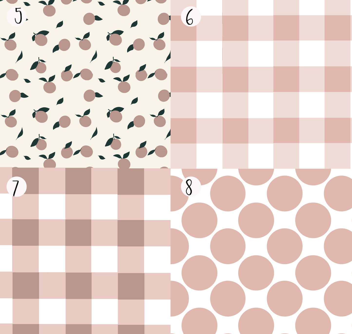 Dusty Pink Crib Bedding Fabric Options