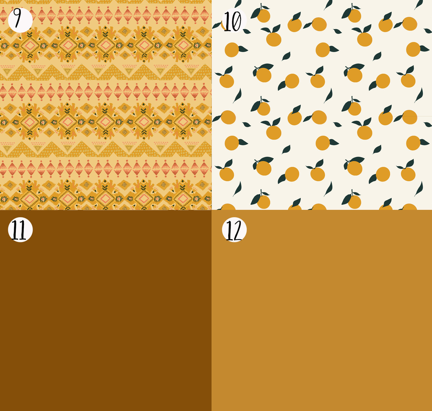 Mustard and Gold Fabric Options