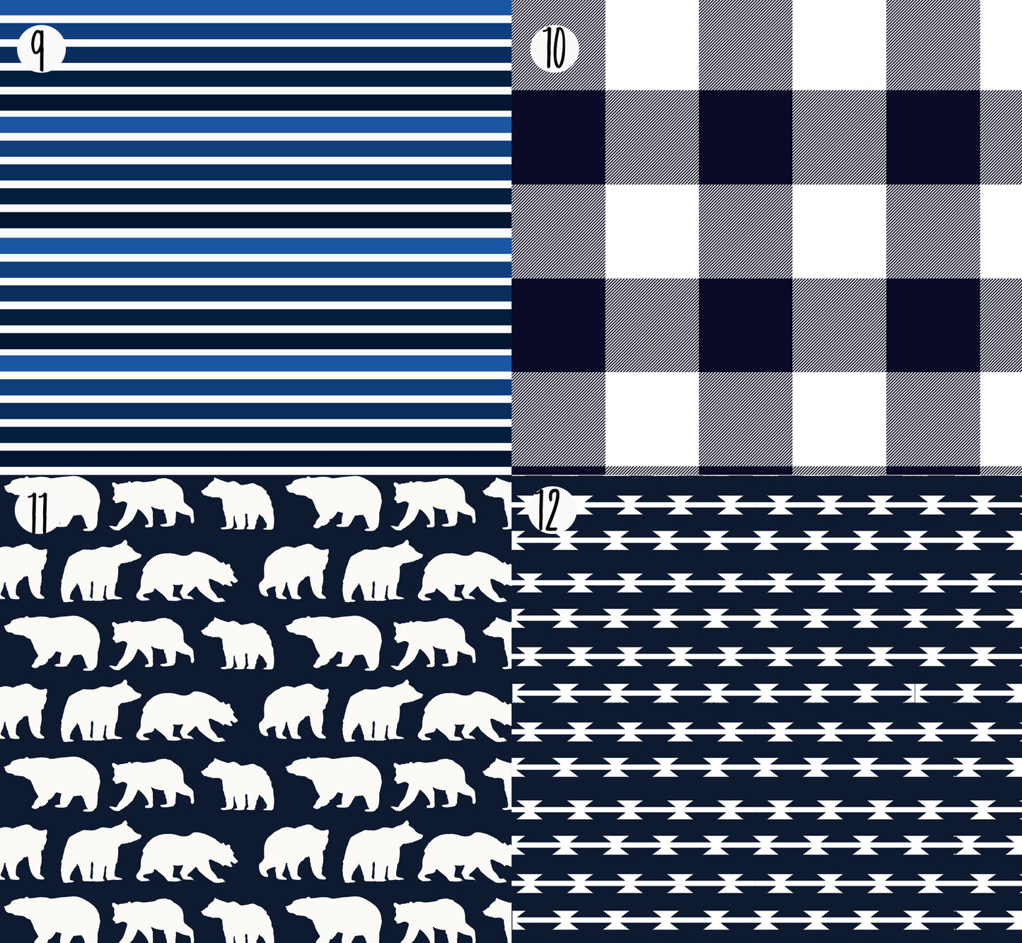 Navy Blue Crib Bedding Fabric Options