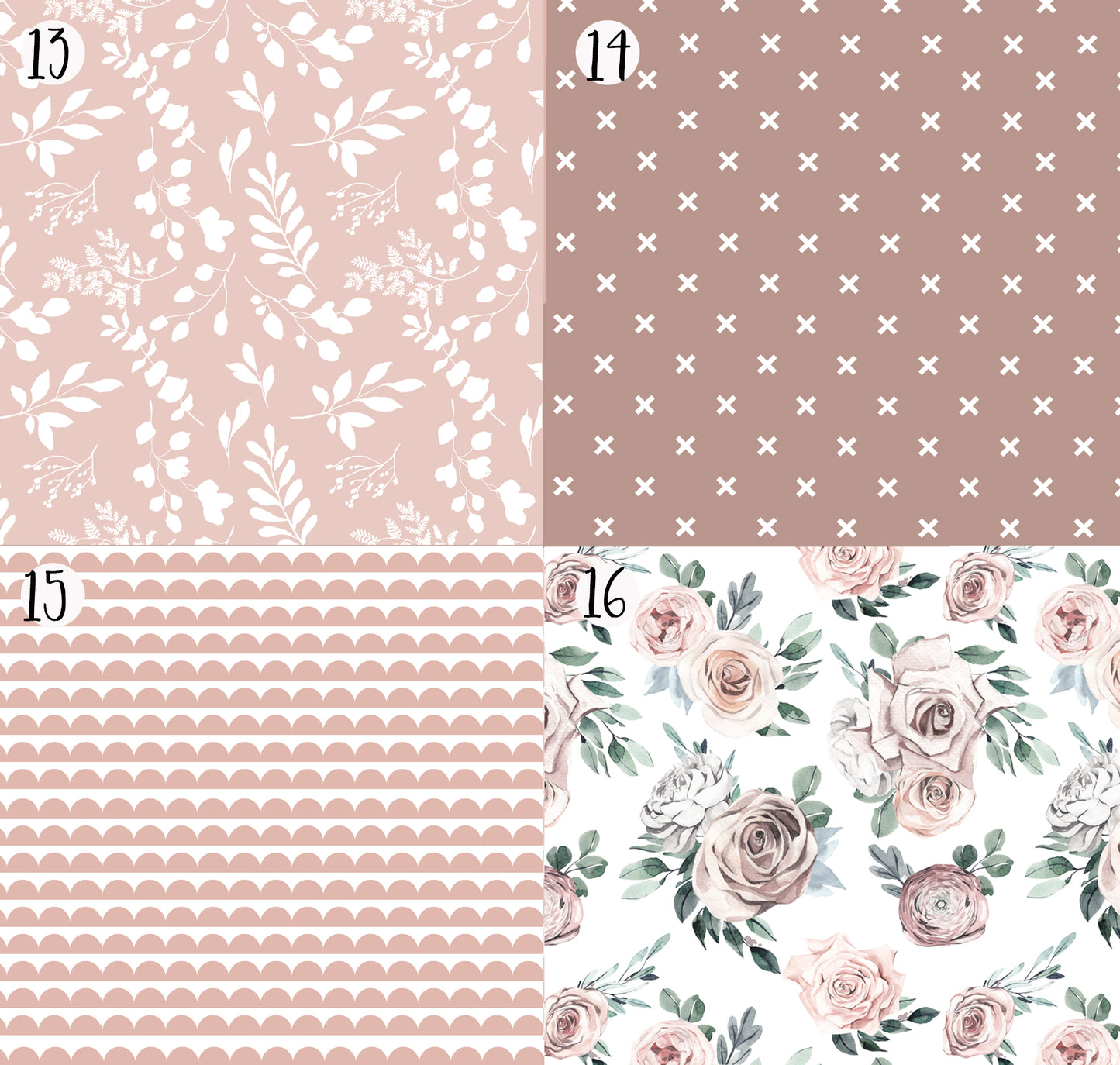 Dusty Pink Crib Bedding Fabric Options