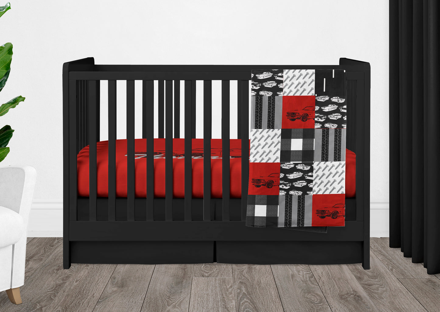 Red and Black Classic Car Nursery Set