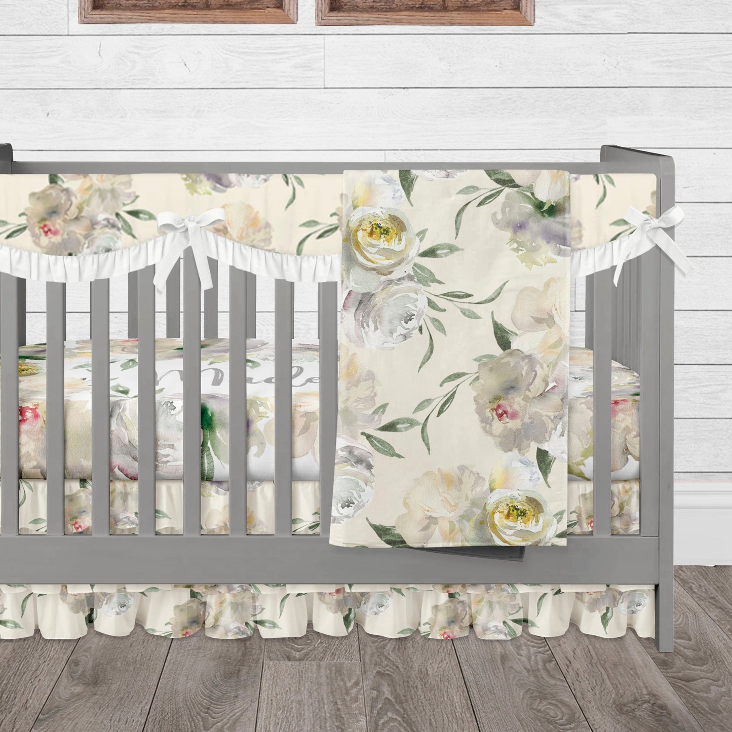 Cream Floral Nursery Bedding