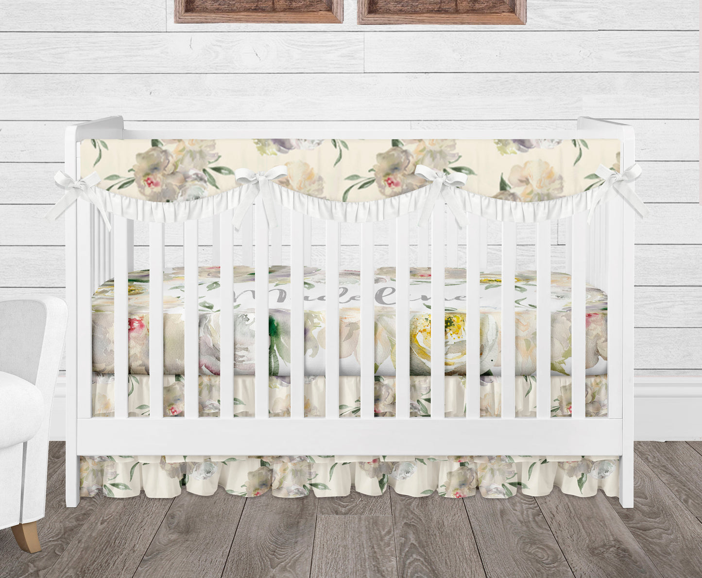 Cream Floral Nursery Bedding