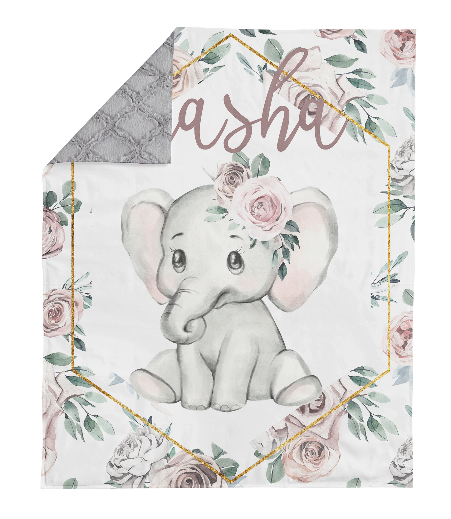 Dusty Pink Elephant Crib Bedding