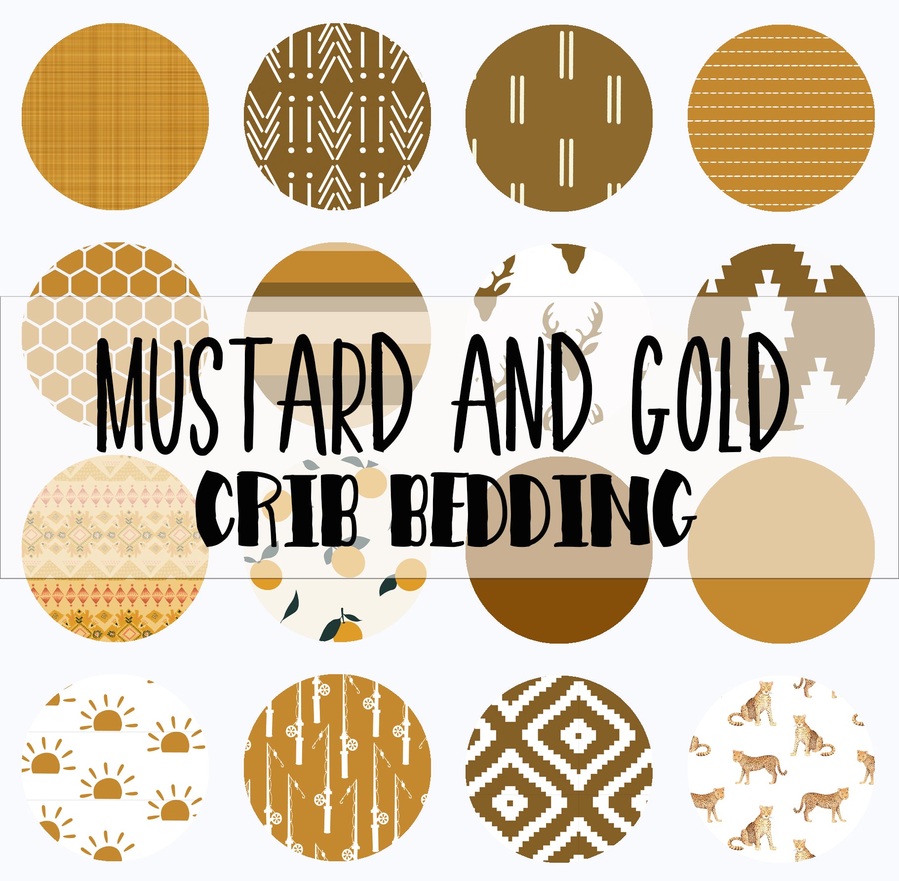 gold and mustard crib bedding