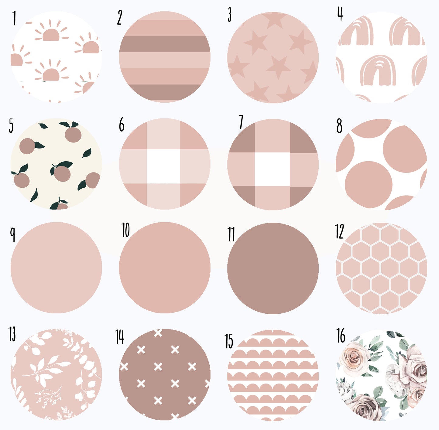 Dusty Pink Crib Bedding Fabric Options