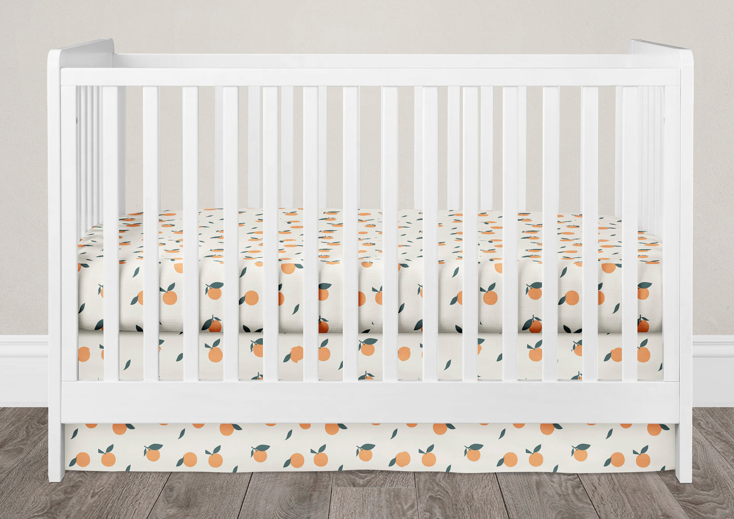 baby girl crib skirt orange blossoms