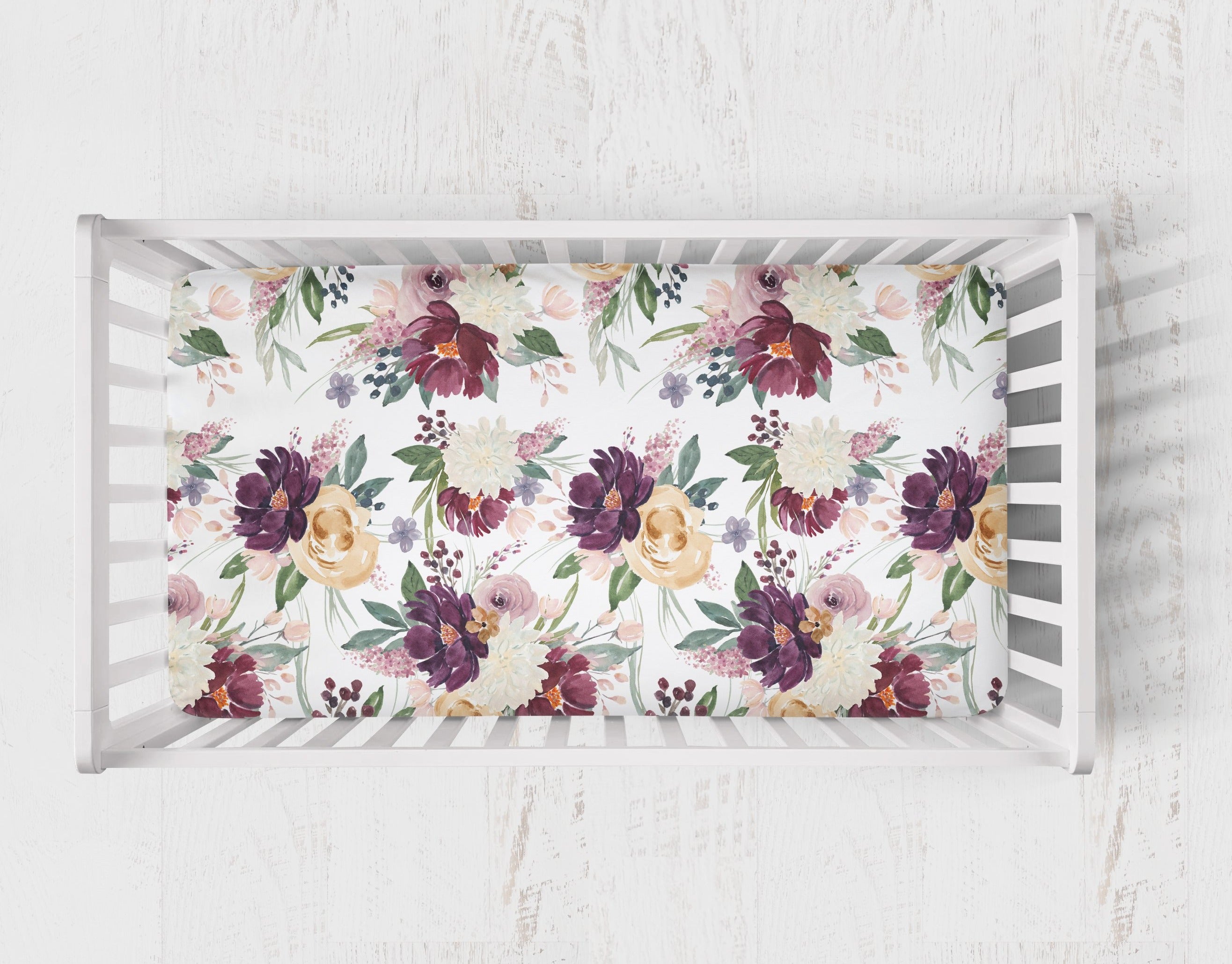 Garden Floral Crib Sheet and Change Pad Cover