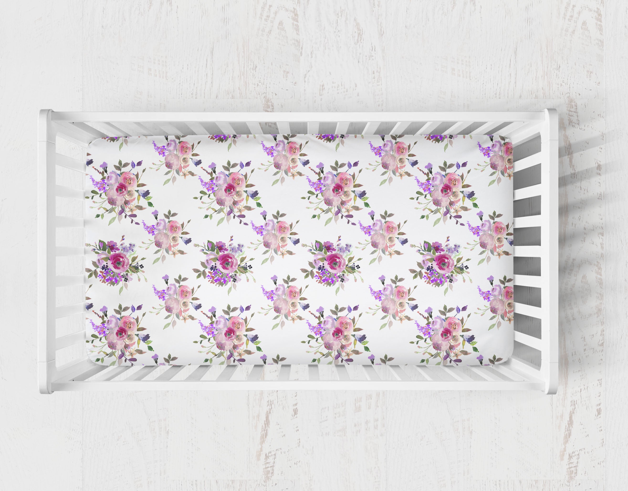 Gracie Floral Crib Sheet and Change Pad Cover