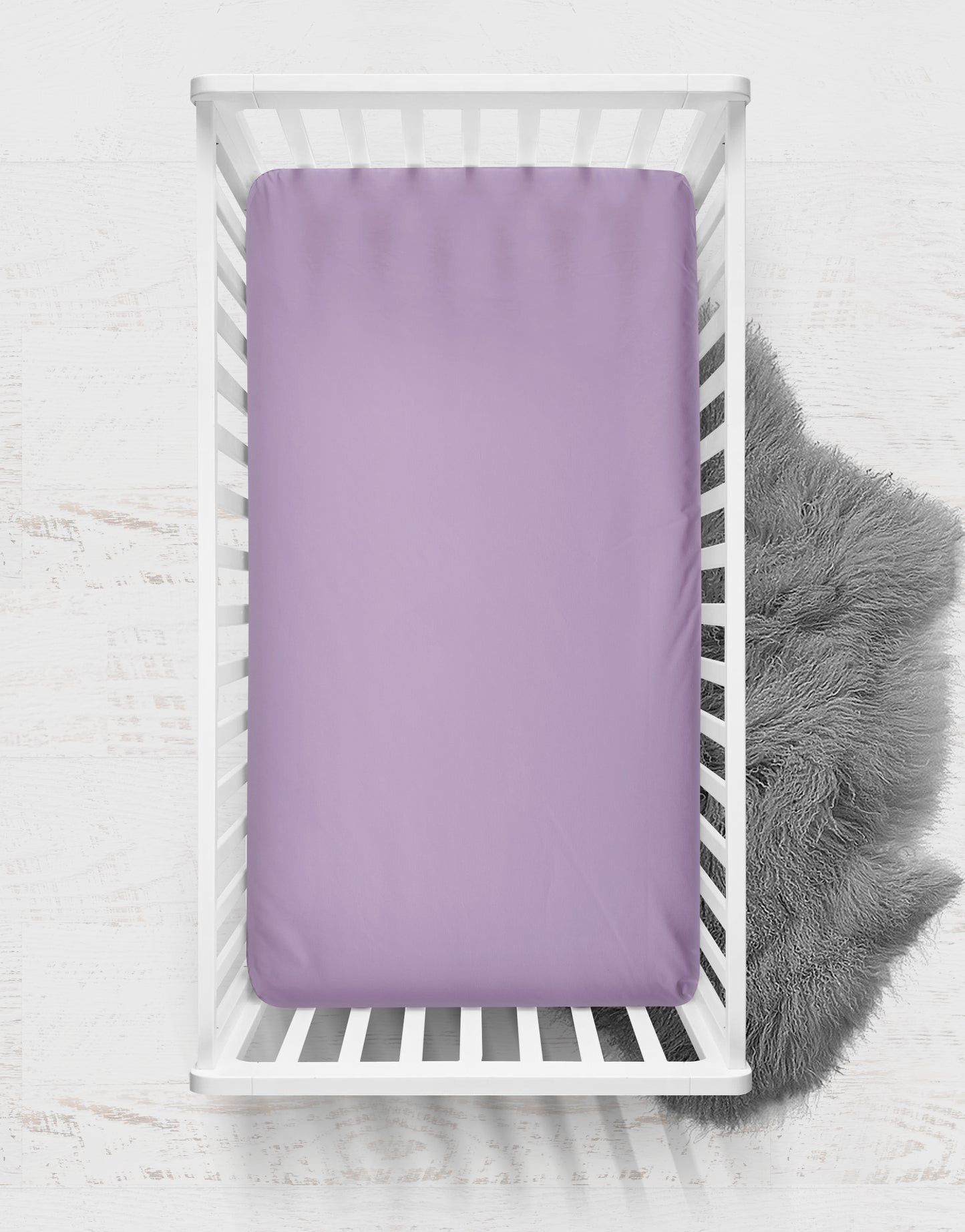 Purple and Gray Watercolor Floral Crib Bedding