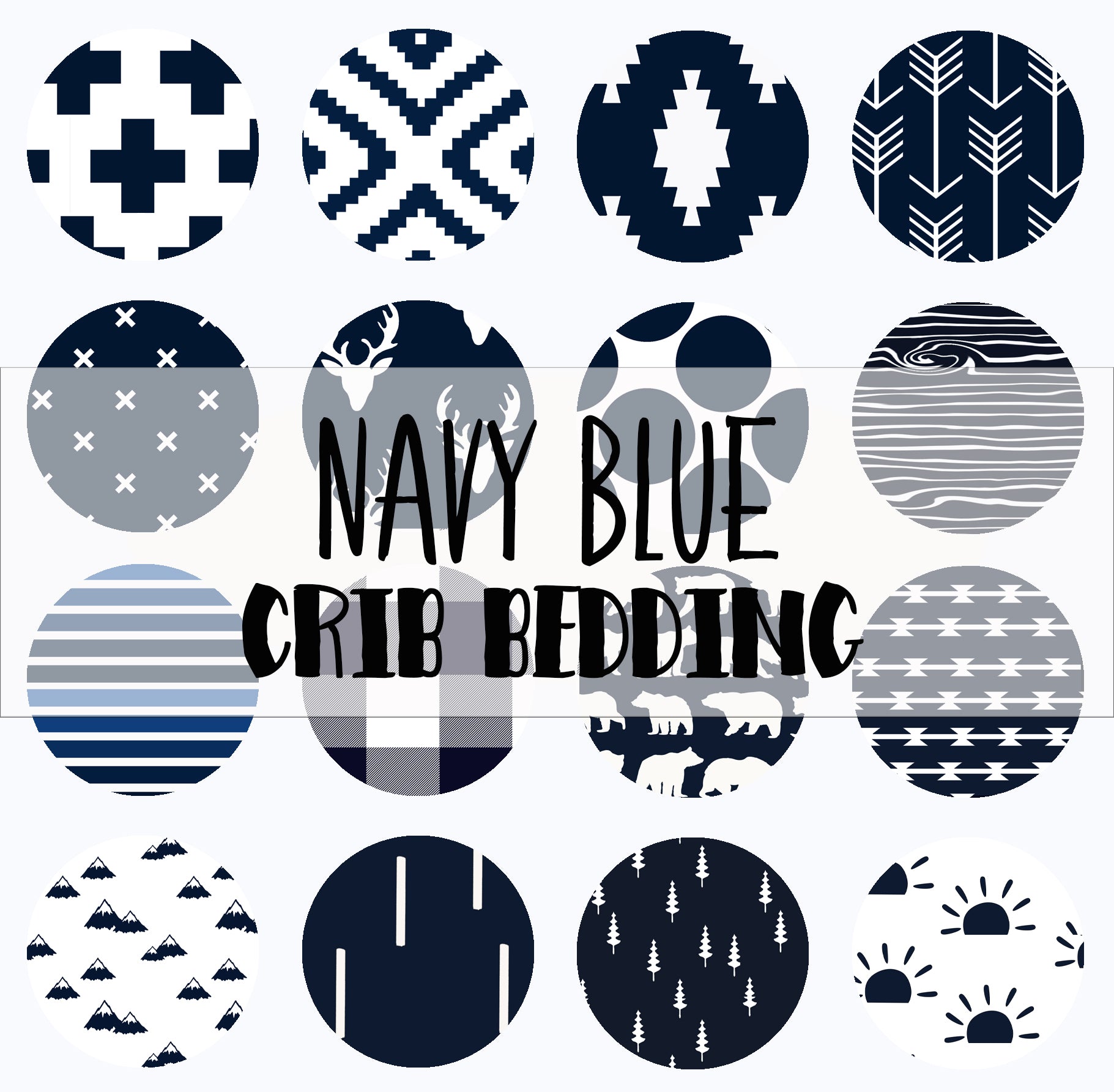 Navy Blue Crib Bedding Fabric Options