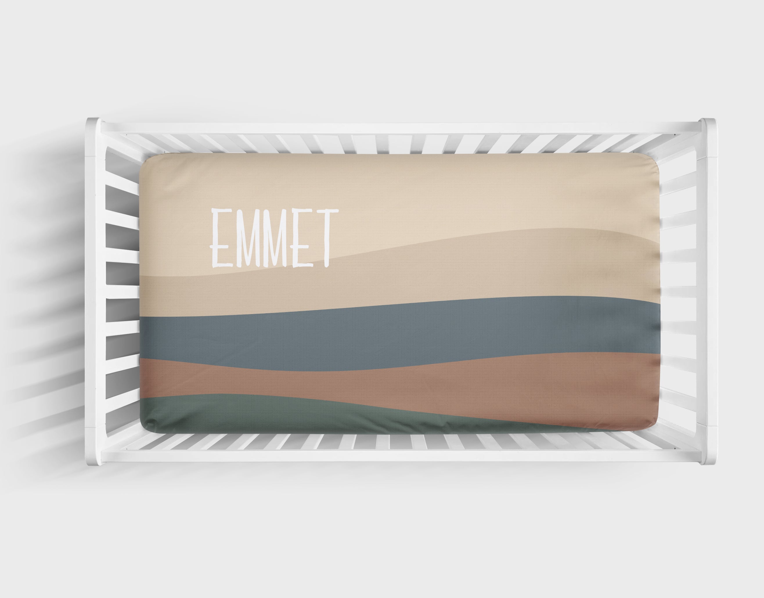 Earth Tone Stripes Personalized Crib Sheet