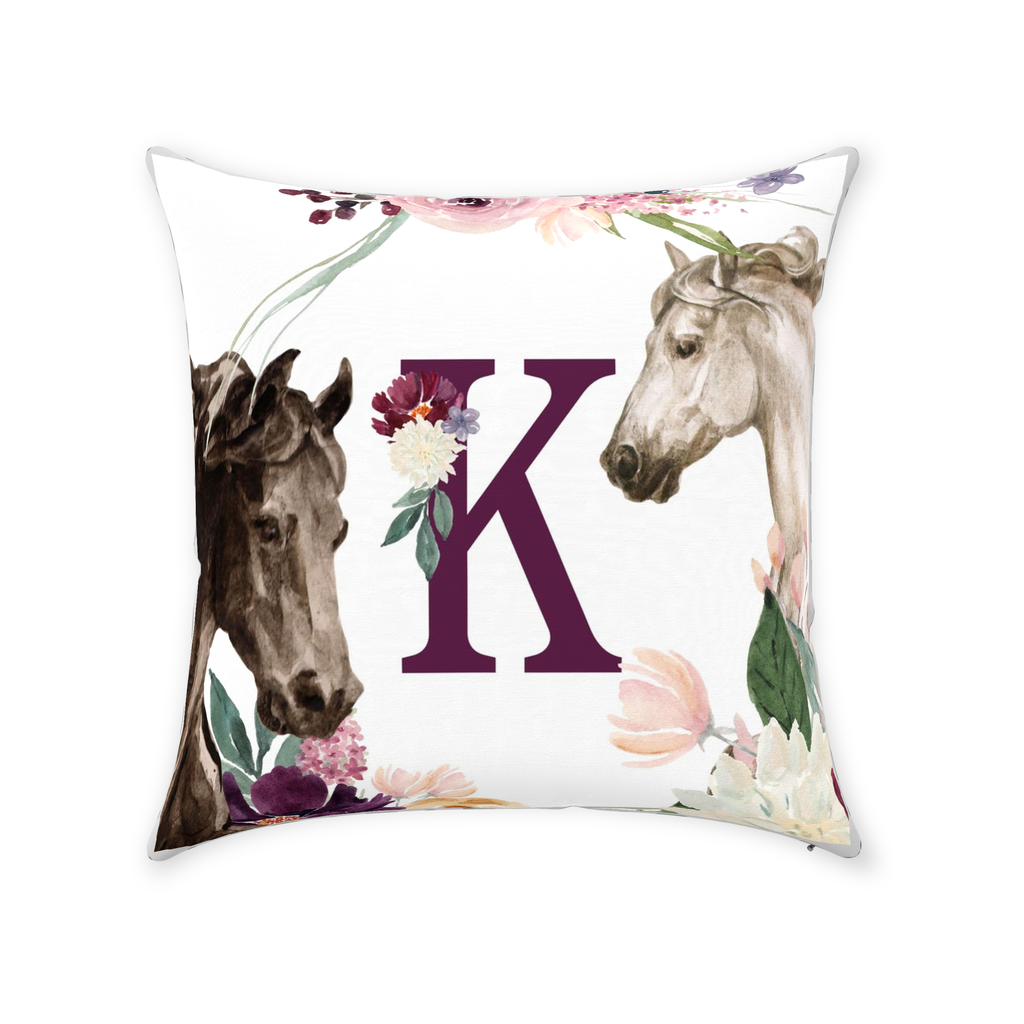 Personalized Garden Floral Horses Crib Bedding