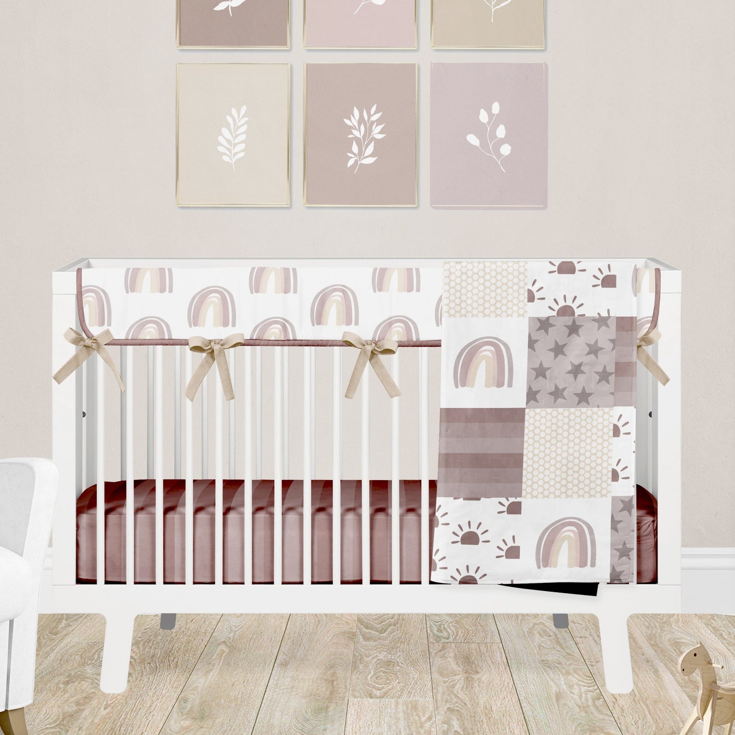 Rainbows and Sunshine Crib Bedding