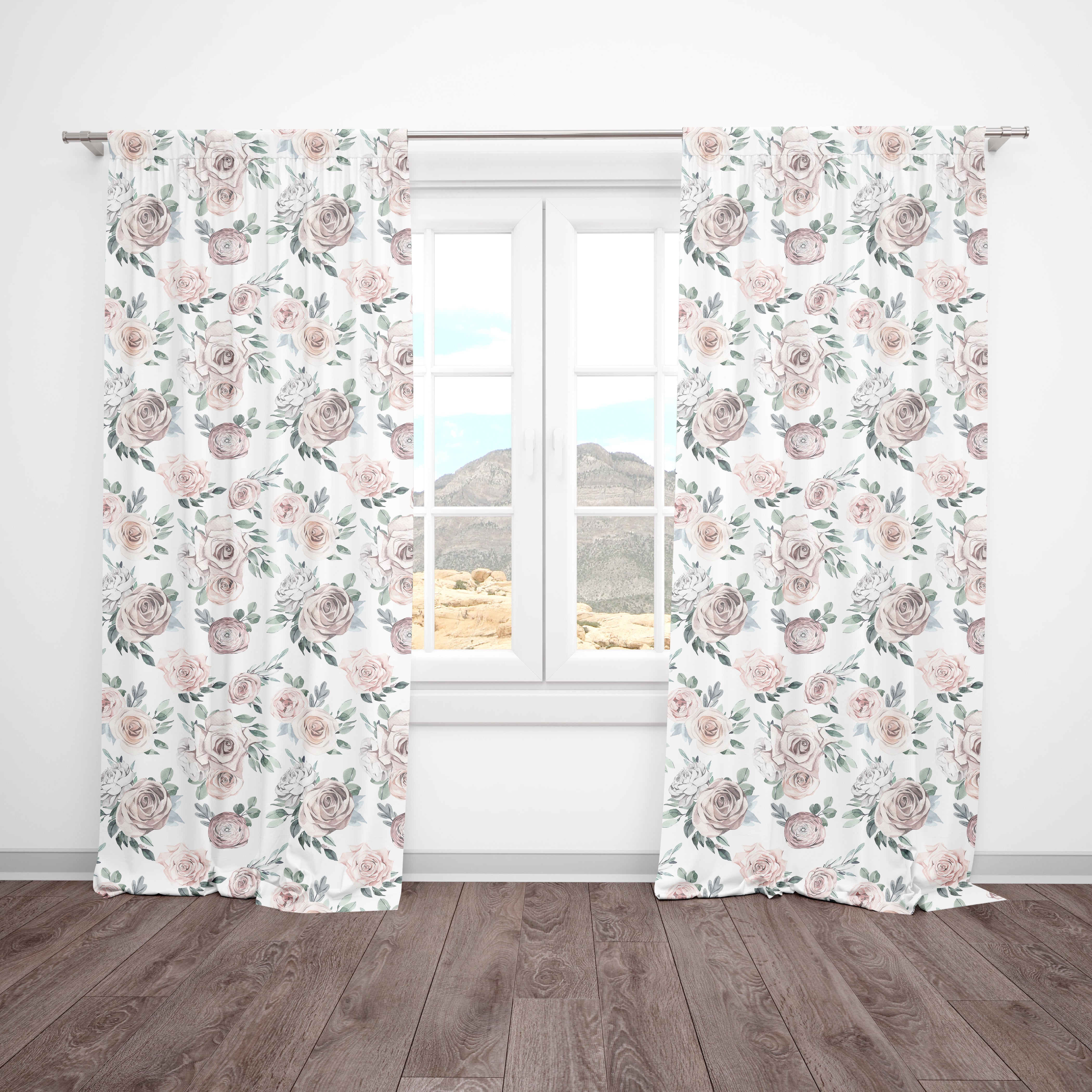 floral curtains girl nursery