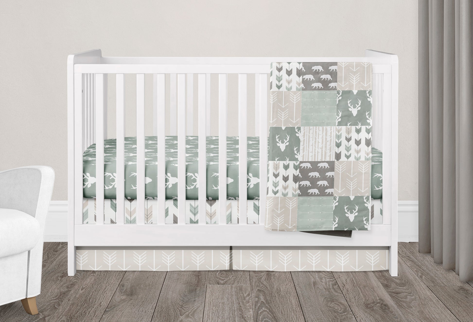 3 Piece Crib Bedding Set