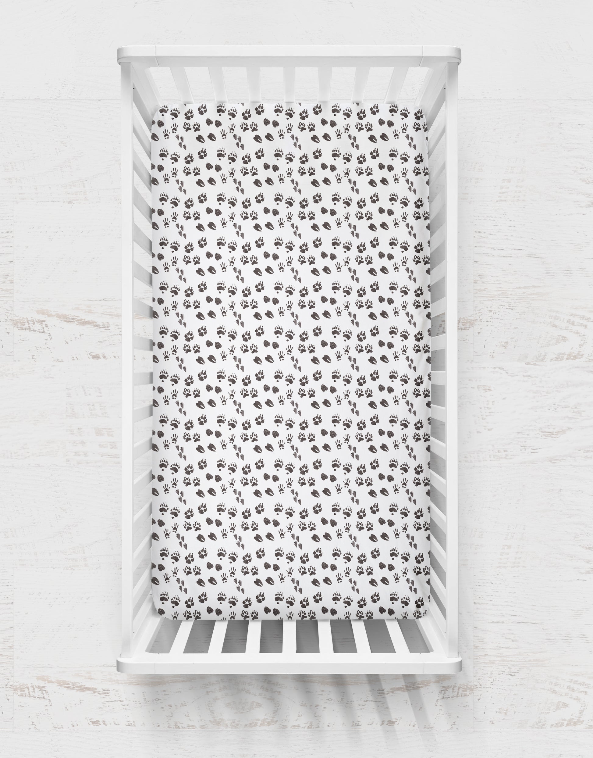 paw print crib sheet