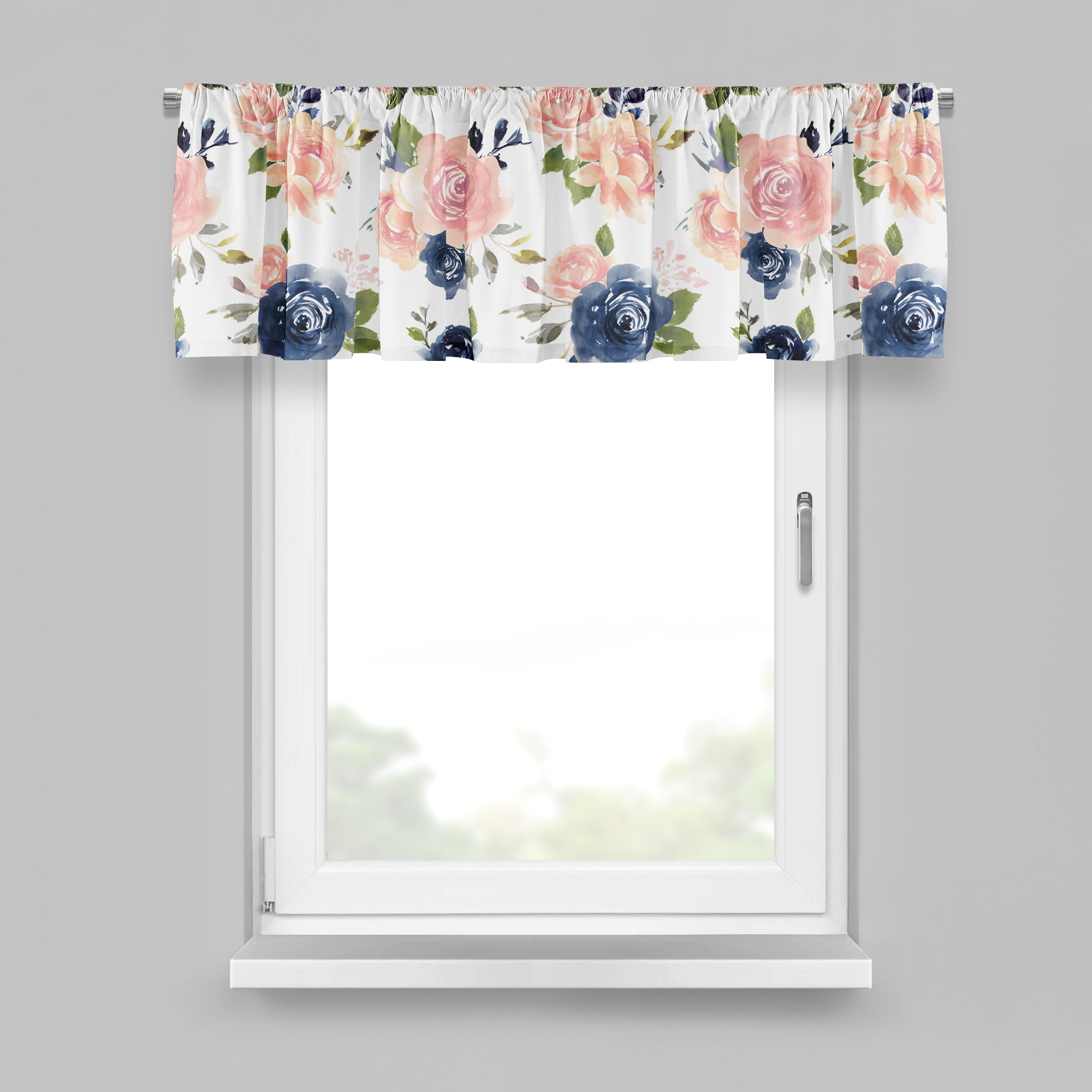Personalized Navy and Pink Floral Nursery Set